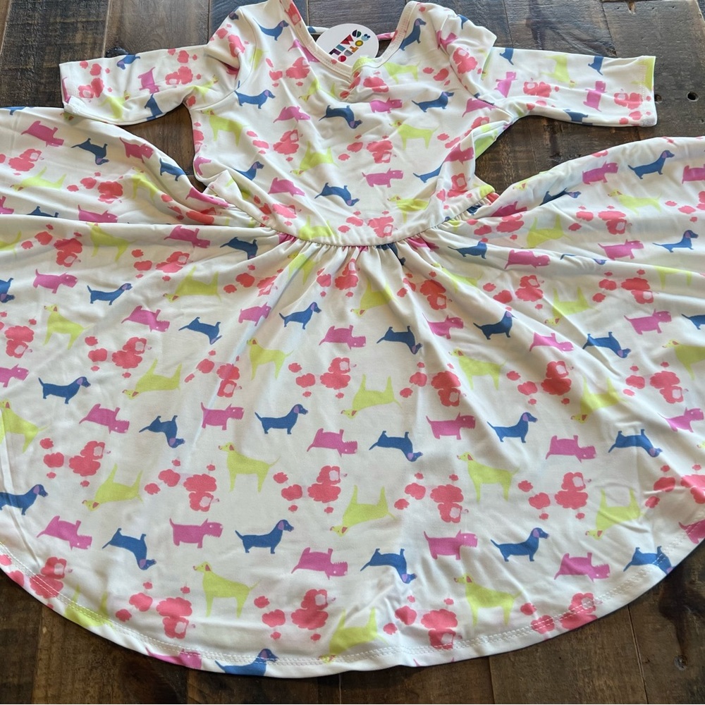 Dot Dot Smile size 3/4, 5/6 or 7 girls Ballerina Twirl Dress New Dogs